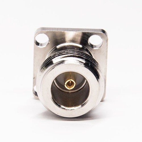 Flange Mount Type N Female Connector 180 Degree Through Hole for PCB Mount Flange Mount Type N Female Connector 180 Degree Through Hole for PCB Mount