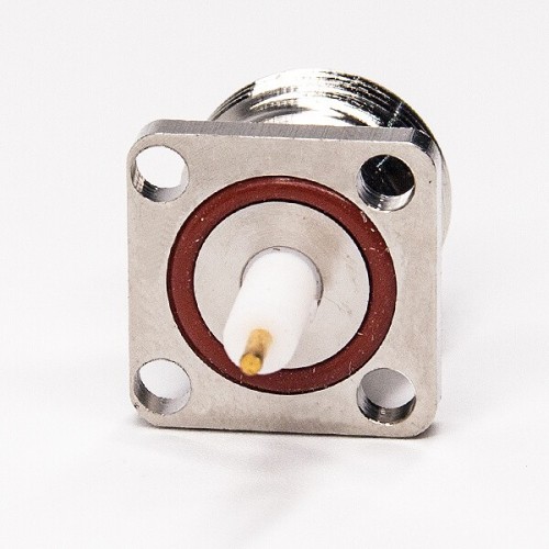 Flange Mount Type N Female Connector 180 Degree Through Hole for PCB Mount Flange Mount Type N Female Connector 180 Degree Through Hole for PCB Mount