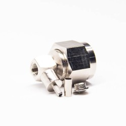 Hexagonal N Connector Male Right Angled Crimp Type for Coaxial Cable