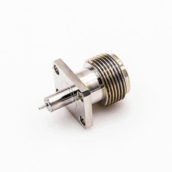 Jack N Connector Welding Plate 4 Hole Flange Straight Solder for PCB Mount