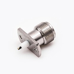 Jack N-style Connector Welding Plate 2 Hole Flange Straight Solder for PCB Mount