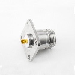 Jack N Type Straight 4 Hole Flange Solder Cup for Cable