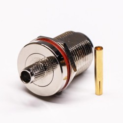 N Bulkhead Connector Jack 180 Degree Crimp Type Waterproof