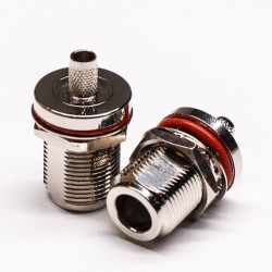 N Bulkhead Connector Jack 180 Degree Crimp Type Waterproof
