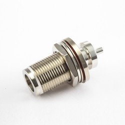 N Bulkhead Female Connector Waterproof Straight Solder for RG178 1.45MM