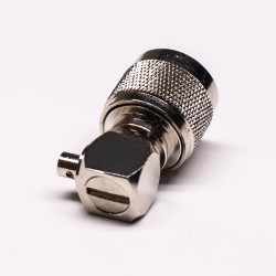 N Connector 90 Degree Plug Solder Type for Coaxial Cable