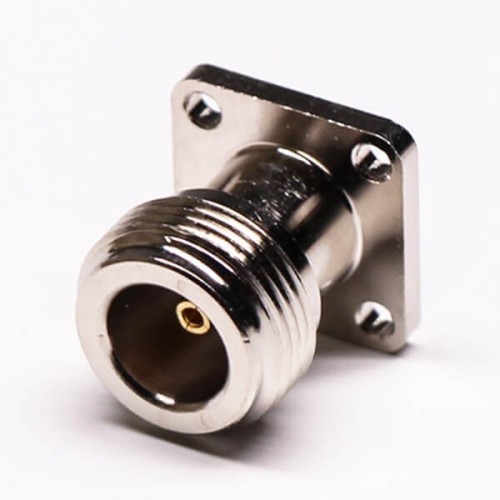 N Connector Flange Mount Female with 4 Hole Flange Extended PTFE