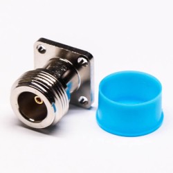 N Connector Flange Mount Female with 4 Hole Flange Extended PTFE