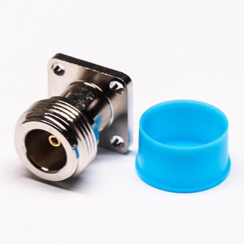 N Connector Flange Mount Female with 4 Hole Flange Extended PTFE
