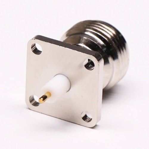 N Connector Flange Mount Female with 4 Hole Flange Extended PTFE