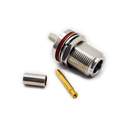 N Connector for RG223,142,400 Straight Bulkhead Female with Panel Seal