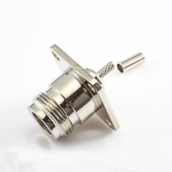 N Connector RG 174 Female Straight 4 Hole Flange Crimp for RG316