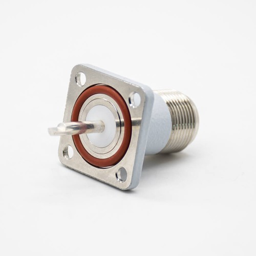 N Female 4 Hole Flange Panel Mount Coaxial RF Lightning Arrester Straight Connector