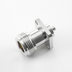 N Female Connector 4 Hole Flange Straight Solder for Semi-flexible Semi-rigid-2