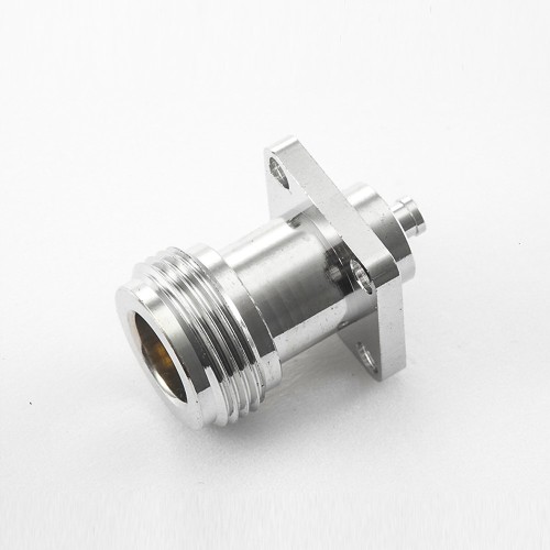 N Female Connector 4 Hole Flange Straight Solder for Semi-flexible Semi-rigid-2