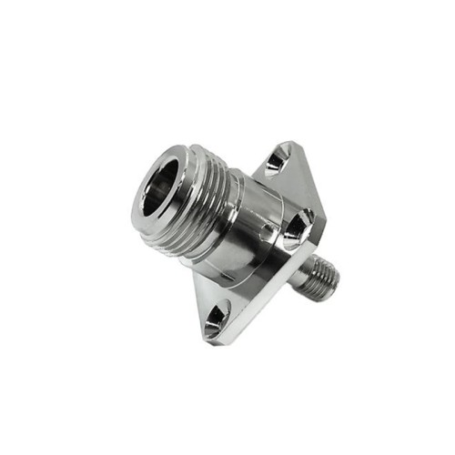 N Female Jack to SMA Female Jack Flange Mount RF Coaxial Connector Adapter