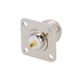 N Female Straight Soldering Connector Gold-plated Socket