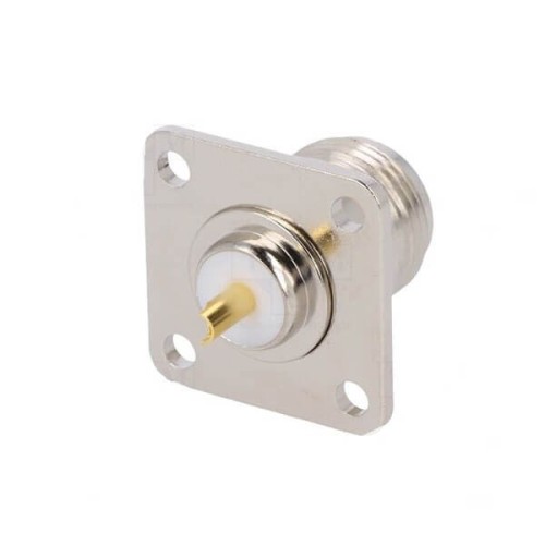 N Female Straight Soldering Connector Gold-plated Socket