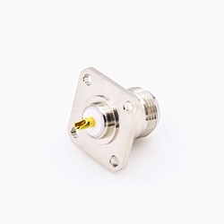N Flange Mount Connector Female Straight 4 Hole Flange Solder Cup for Cable