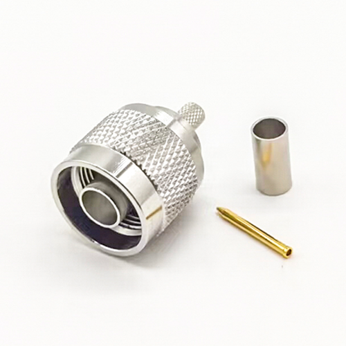 N Male Plug Straight RF Coaxial Connector Crimp Type for Cable RG142 RG223