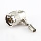 N Right Angle Connector Male Crimp for SYV50-3 RG58 RG142