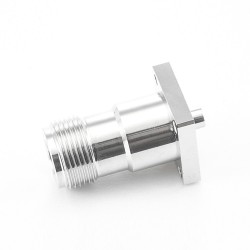 N Type 50 Ohm Connector Female Straight Welding Plate 4 Hole Flange Solder for Semi-flexible Semi-rigid-3