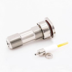N Type Bulkhead Connector Waterproof Female Straight Crimp for RG174 RG316