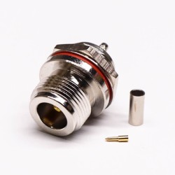 N Type Coaxial Cable Connector Straight 180 Degree Female Waterproof Crimp Type