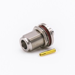 N Type Connector Bulkhead Waterproof Female Straight solder for Semi-rigid 250 Cable