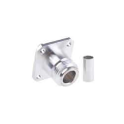 N Type Connector Crimp 50Ω Straight Panel Mount Jack Termination 11GHz for RG58