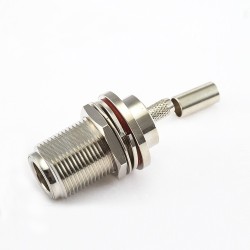 N-type Connector Hermetic Bulkhead Straight Female Crimp for RG174/RG316