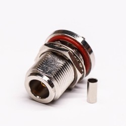 N Type Connector IP67 180 Degree Female Crimp Type for Cable