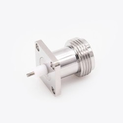 N-type Connector Panel Mount Female Straight Welding Plate 4 Hole Flange Solder for PCB Mount