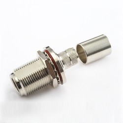 N Type Connector RG214 Waterproof Bulkhead Female Straight Crimp for Cable