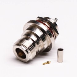 N Type Female Bulkhead Connector Socket 180 Degree Crimp Type