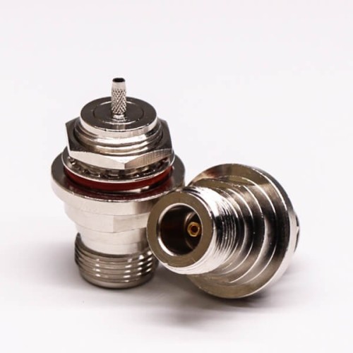 N Type Female Bulkhead Connector Socket 180 Degree Crimp Type