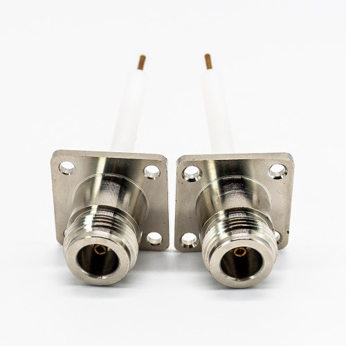 N Type Female Chassis Mount Connector Female 180 Degree 4 Hole Flange Mount N Type Female Chassis Mount Connector Female 180 Degree 4 Hole Flange Mount