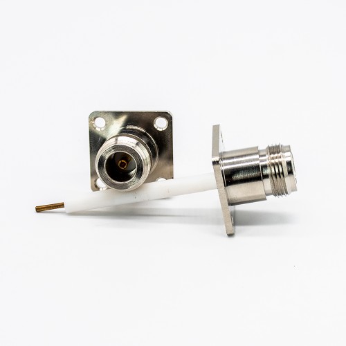 N Type Female Chassis Mount Connector Female 180 Degree 4 Hole Flange Mount N Type Female Chassis Mount Connector Female 180 Degree 4 Hole Flange Mount