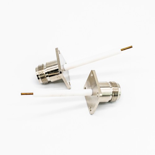 N Type Female Chassis Mount Connector Female 180 Degree 4 Hole Flange Mount N Type Female Chassis Mount Connector Female 180 Degree 4 Hole Flange Mount