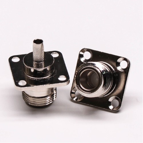 N Type Female Connector 4 Hole Flange Mount Crimp type for Cable N Type Female Connector 4 Hole Flange Mount Crimp type for Cable