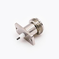 N-type Female Connector Welding Plate 2 Hole Flange Straight Solder for PCB Mount