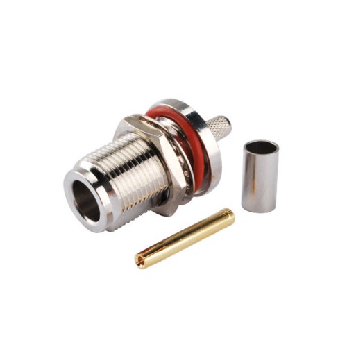 N Type Female Jack Bulkhead Crimp Connector for RG58 LMR195 Cable N Type Female Jack Bulkhead Crimp Connector for RG58 LMR195 Cable