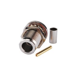 N Type Female Jack Bulkhead Crimp Connector for RG58 LMR195 Cable