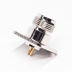 N Type Flange Connector 4 Hole Solder Type for Coaxial Cable