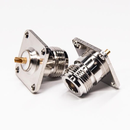 N Type Flange Connector 4 Hole Solder Type for Coaxial Cable