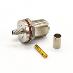 N-type Hermetic Connector Bulkhead Straight Female Crimp for RG58 RG142 SYV50-3