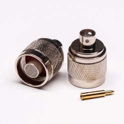 N Type Male 180 Degree Coaxial Connector Solder Type for Cable