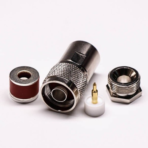 N Type Male Connector 180 Degree Clamp Type Coaxial Connector N Type Male Connector 180 Degree Clamp Type Coaxial Connector