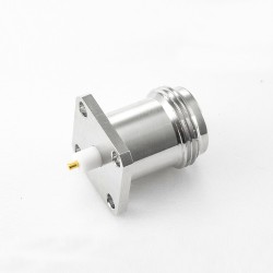 Solder Connector N Type Welding Plate 4 Hole Flange Straight Female for PCB Mount