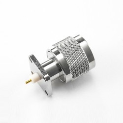 Solder Type N Connector Welding Plate 4 Hole Flange Straight Male for PCB Mount